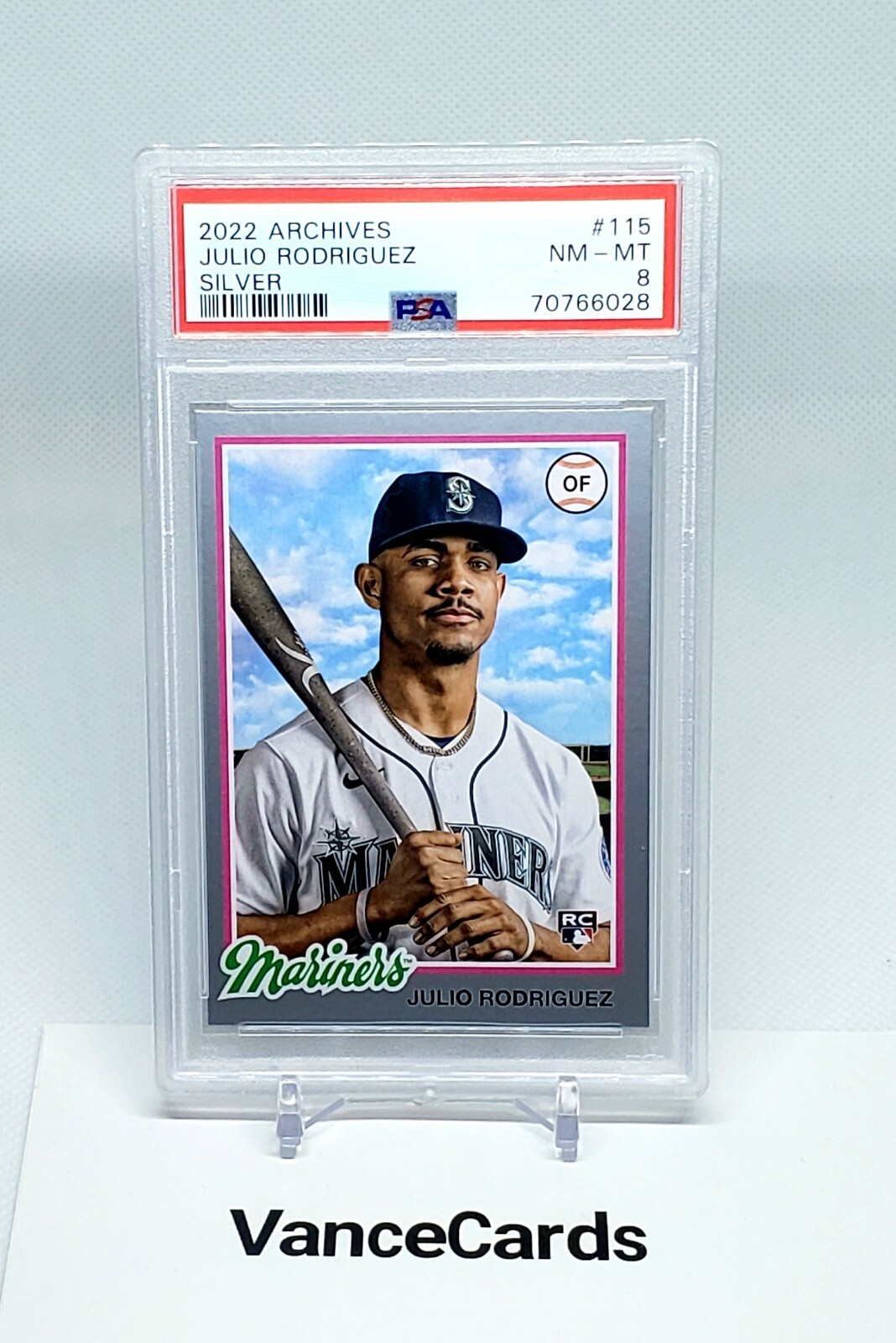 Julio Rodriguez #/99 PSA 8 Rookie RC 2022 Topps Archives Silver Border #115 SP