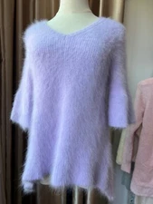 Angora Sweater Blended Jumper Super Soft Fluffy Fuzzy Pullover