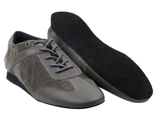 Grey Leather Suede Dance Shoes Salsa 