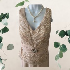 Jackie Jon  Beige V Neck Sleeveless Long Maxi Dress