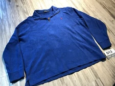 RALPH LAUREN Vintage 1/4 Zip Pull Over Sweatshirt Long Sleeve Blue Men 2XL XXL❄️