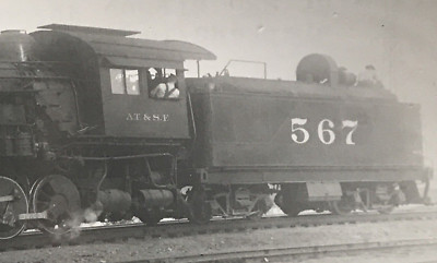 Atchison Topeka & Santa Fe Railway Railroad ATSF #567 0-8-0 Locomotive ...