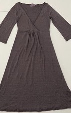 MICHAEL STARS 3/4 Sleeve Surplice Faux Wrap Dress Purple Style 0126 One Size
