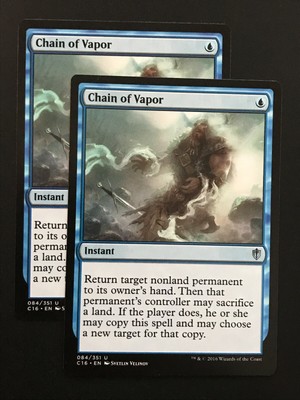 Set Of 2x Chain Of Vapor Very Light Play Vlp Commander 16 C16 Magic Mtg Edh Ebay