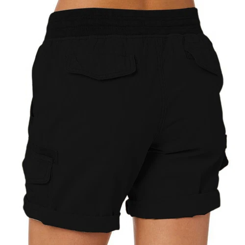 Women Shorts Casual Cargo Short Ladies Home Plus Size Summer Pants Elastic Loose - Picture 48 of 48