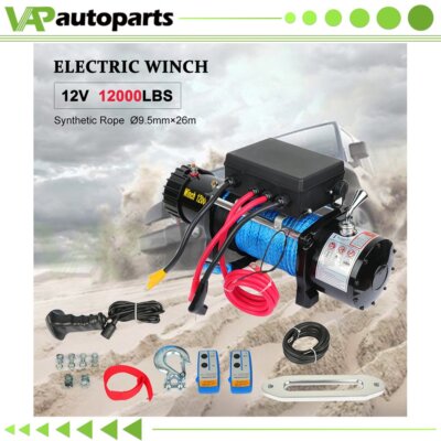 1X Electric Winch 12000lb Synthetic Rope 12V Truck Trailer For Toyota New