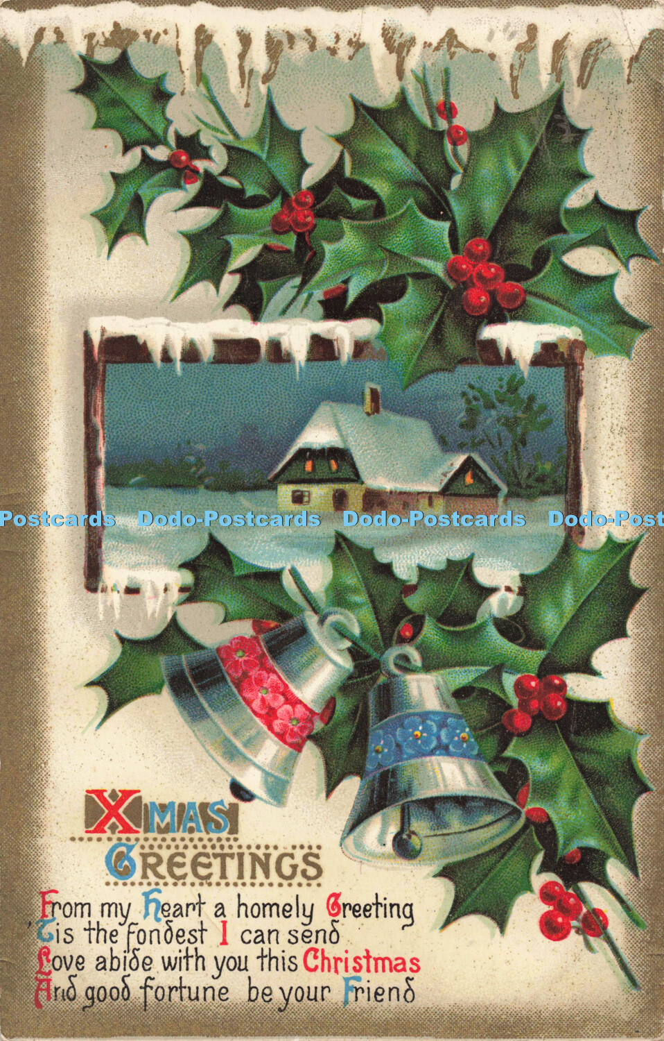 R204364 Xmas Greetings From my heart a homely Greeting Series 3637 1913 Postcard