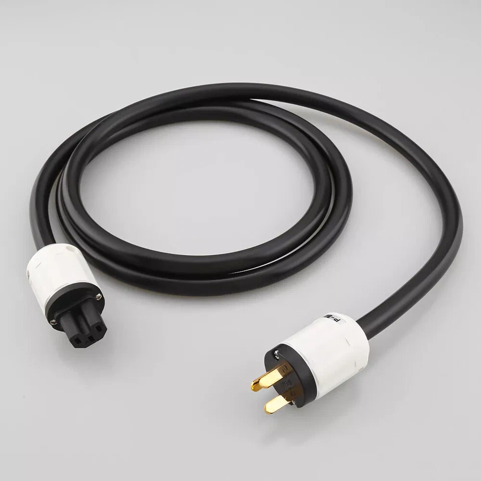 Audiophile OFC US Schuko AU HiFi Audio Power Cable IEC C15 AC Mains Supply Wire - Image 4 of 4