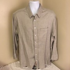 Gitman Gold Men Shirt Gray Herringbone 18.5 33 Long Sleeve 100% Cotton USA Made
