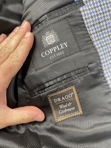 Coppley Men’s Drago Wool Cashmere Blazer Sport Coat Plaid Size 42R - Picture 5 of 11