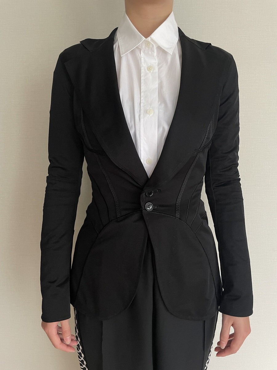 ジャケット・アウター AD2004 JUNYA WATANABE COMME des GARCONS Junya Watanabe Comme des garcons Black Stretch Jacket AD2004