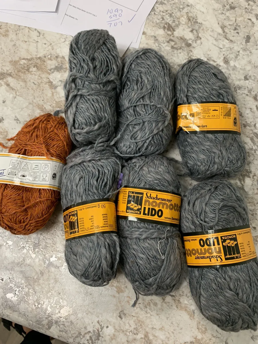 Lot of 6 Skeins of Schachenmayr Catania Cotton GRAY Yarn Color AS IS