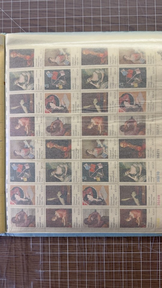 Vintage Stamp Sheets Postage Face value 108.46 Boston Tea Party
