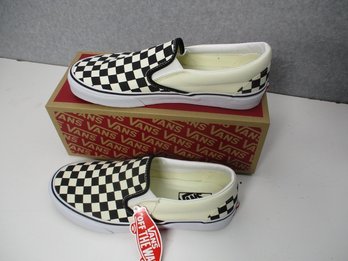 VANS OFF THE WALL CLASSIC CHECKERBOARD SLIP ON BLACK WHITE SZ 8 mens,‎ wmns 9.5 Vans Slip-On Black/White Checkerboard Shoes - Gordy main image 2