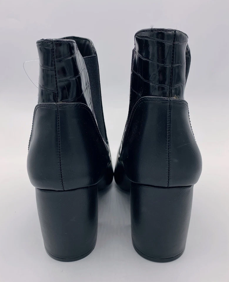 Qupid Black Pointed Toe Slip On Block Heel Slip On Booties Women’s Size 10 - Image 4 of 4