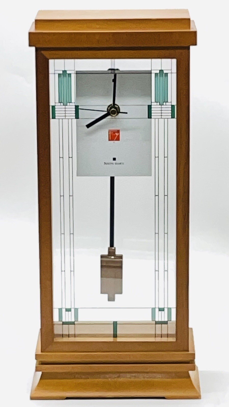 Bulova Frank Lloyd Wright Willits Mantel Pendulum Clock WB1839 Walnut Finish