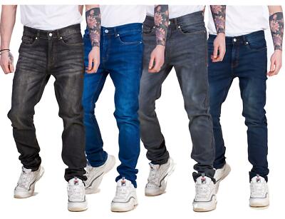 Herren Skinny Slim Fit Stretch Jeans Denim Baumwolle Fly Zip Qualität Hose Pants