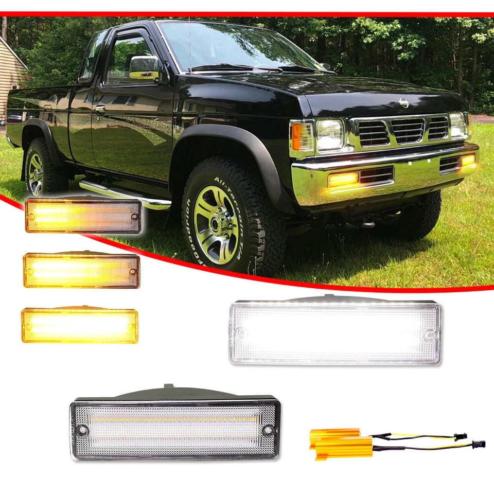 Lámpara de señal diurna delantera para 88-97 Nissan D21 carrocería dura 88-95 Pathfinder Foto 3 de 4