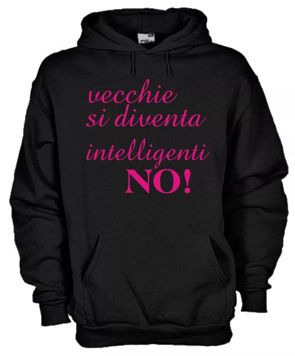 Felpa con cappuccio fun hoodie KJ347 Vecchie si diventa