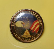US Army Volunteer Corps Eagle Tradition of Service Epoxy Lapel Tack Pin USA Made