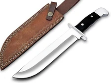 Full Tang Fixed Blade Bowie Knife with Leather Sheath - Suitable for Outdoor