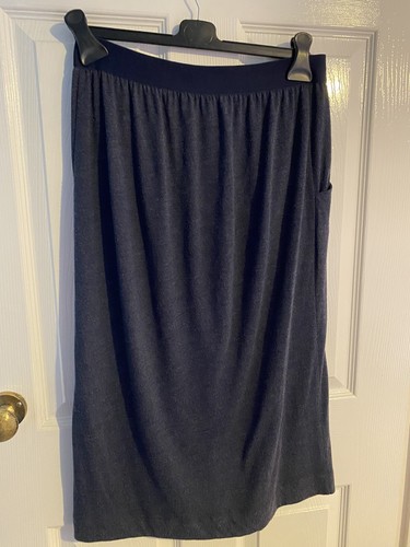 Skirt Nice Things Navy Blue Jersey M 12 Pockets Midi - Picture 3 of 6