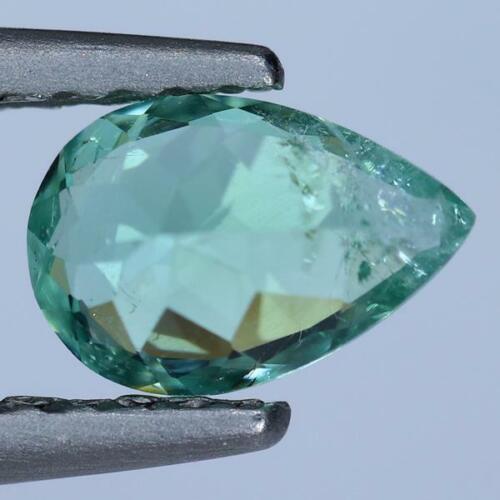 1.10CTS NATURAL GREEN PARAIBA TOURMALINE PEAR SHAPE LOOSE GEMSTONE MOZAMBIQUE