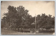 Garwin Iowa~City Park~Flag Pole by Band Stand~c1910 Real Photo Postcard~RPPC