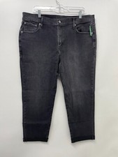 GAP Womens 33/16 Short Mid Rise Girlfriend Jeans Washwell Washed Black Denim NWT