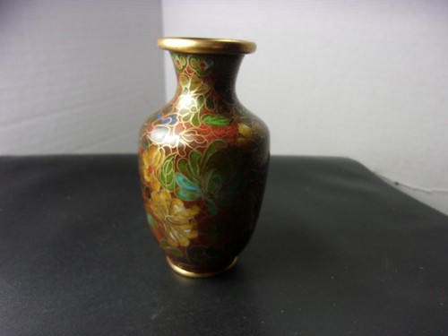 Jarrón floral pequeño vintage Cloisonne - Imagen 6 de 8