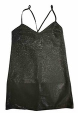 Forever 21 Little Black Dress Spaghetti Straps Sparkling Side Zip Size Small