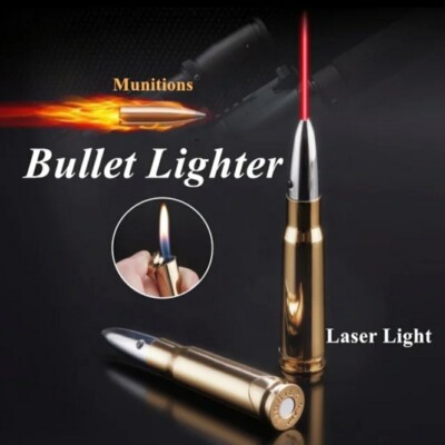 Patrone Gewehrhülse Feuerzeug   Metall mit Laser Licht Laser Light Hochwertig  