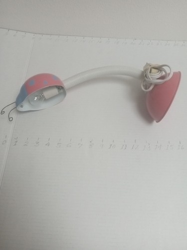 Vintage Lady Bug Desk Lamp dresser lamp pink and light blue - Picture 13 of 15