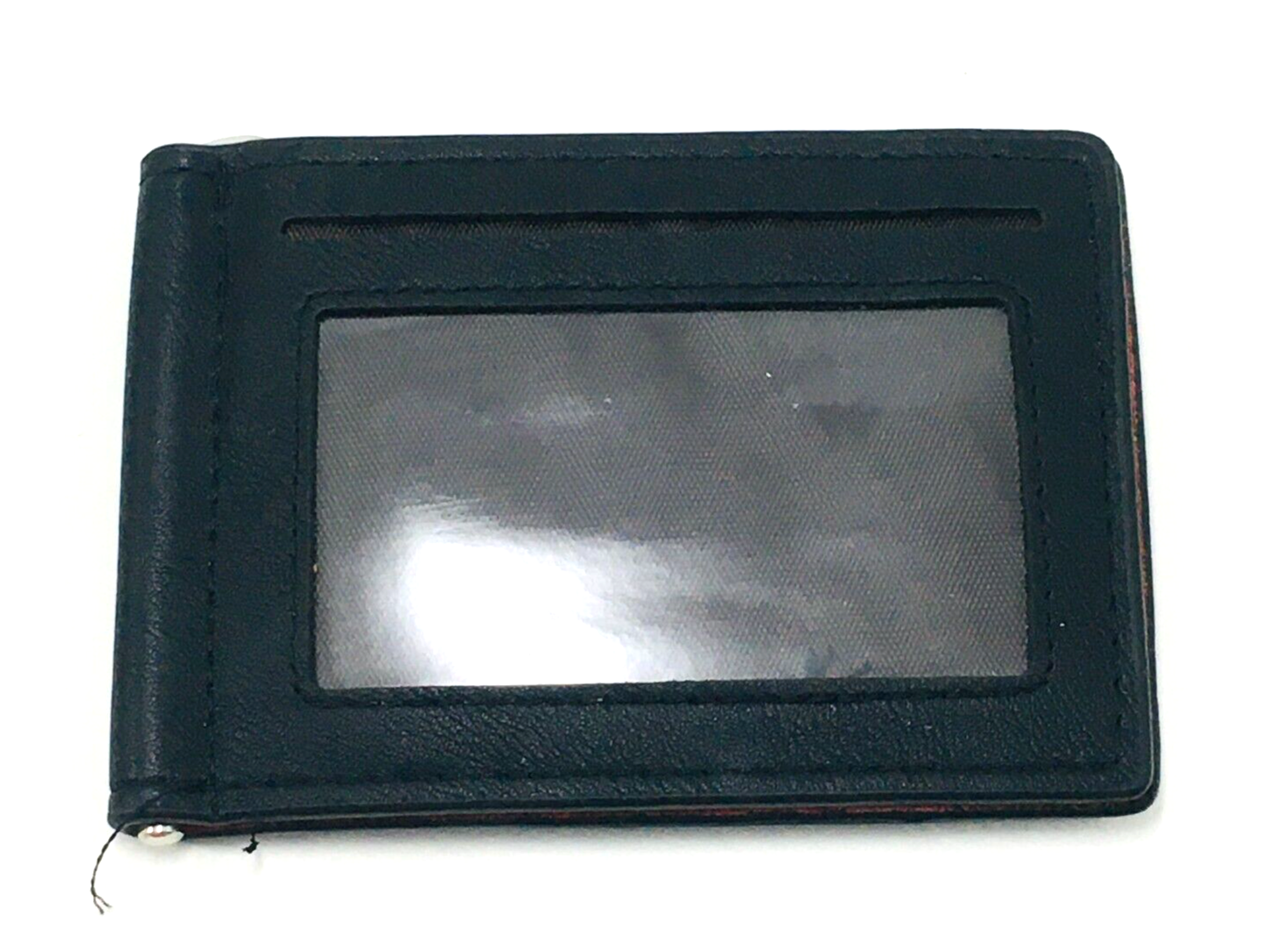 Slim Black Leather Wallet with Money Clip and Card Holder-image