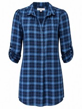 Loft NWT Blue Plaid Shirt Dress, Small