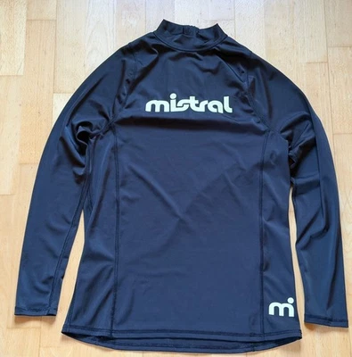 "MISTRAL" SHIRT L schwarz + LOGO-Print Langarm+UV-Schutz neuwertig, Wassersport - Bild 1 von 4