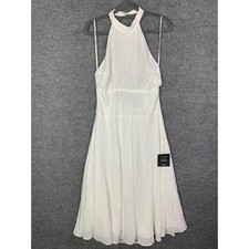 NEW LULUS Bring on the Sunshine White Halter Midi Dress Women's SZ M