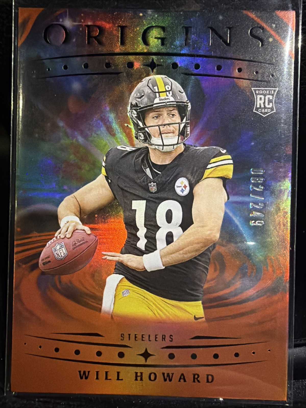 2025 Panini Origins -Rookies Will Howard, Will Howard #120 Holo Orange /249 (RC)