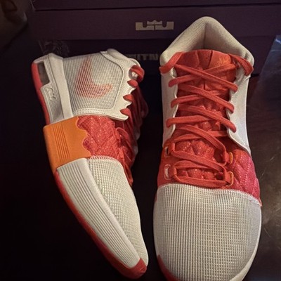 Size 11 Nike Lebron Witness 8 ''Dunkin Donuts'' - White/Mandarin/Pink - FB2239-104