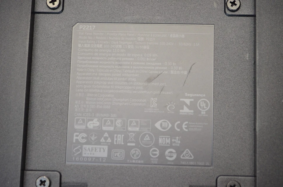 Grade B Dell P2217 22" LED Monitor 1680x1050 HDMI DP VGA USB Hub No Stand - Image 4 of 4