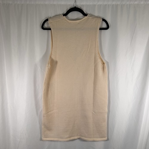 Double Zero Knee Length Dress Women's Small Knit beige Sleeveless Vneck Pullover - Picture 8 of 8