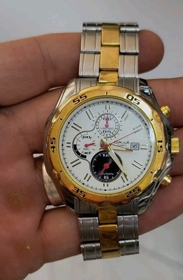 Omax Chronograph Two-Tone Men's Watch Japan Movt White Dial DSX011