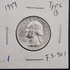 1957 Washington Quarter TYPE B REVERSE FS-901 BU Uncirculated 90% Silver Coin