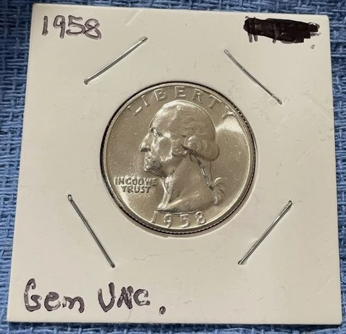 1958-P Washington Silver Quarter - Brilliant Uncirculated - 90% Silver