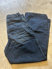 Vintage Faded Glory Bootcut Blue Denim Jeans Youth Boys 14 Husky Adjustable