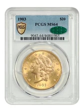 1903 $20 PCGS/CAC MS64 - Liberty Head $20 - Flashy Luster