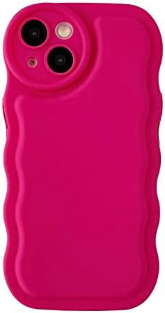 for iPhone 14 Case,Solid Color Curly Wave Frame Soft Compatible with iPhone Case