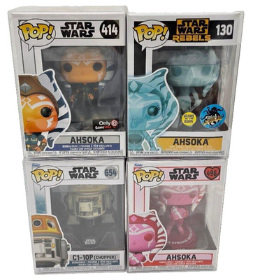 Star Wars Funko Pop Lot   Ahsoka 414, 130 SE, 496 Pink, Chopper 654