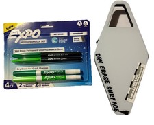 Expo Mixed Marker Set 4 Count Green Wet Erase Dry Erase Fine Tip  Light Up Mess