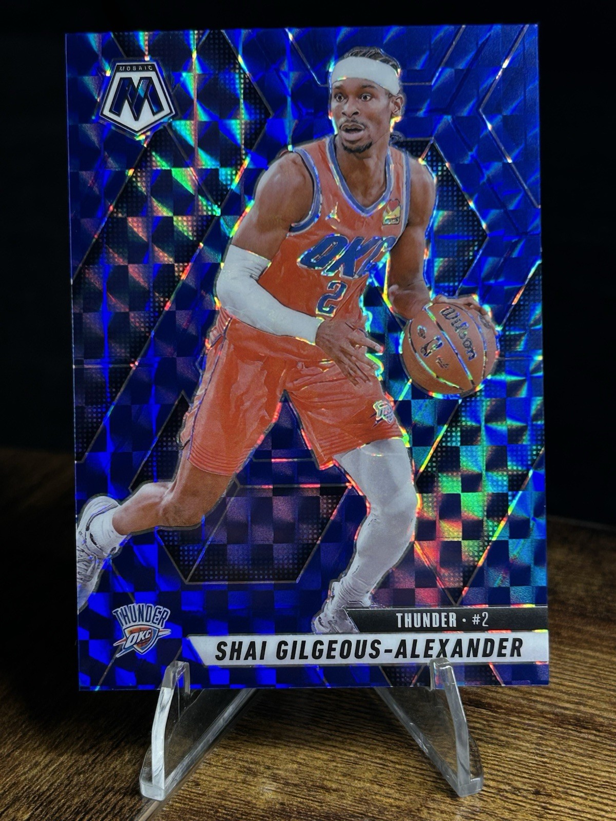 2024-25 Panini Mosaic Shai Gilgeous-Alexander Blue Mosaic Prizm /199 #38